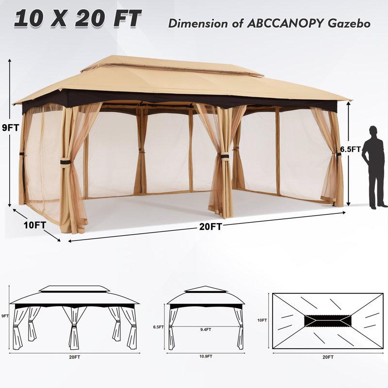 Wayfair 20 Ft W X 10 Ft. D Steel Patio Gazebo