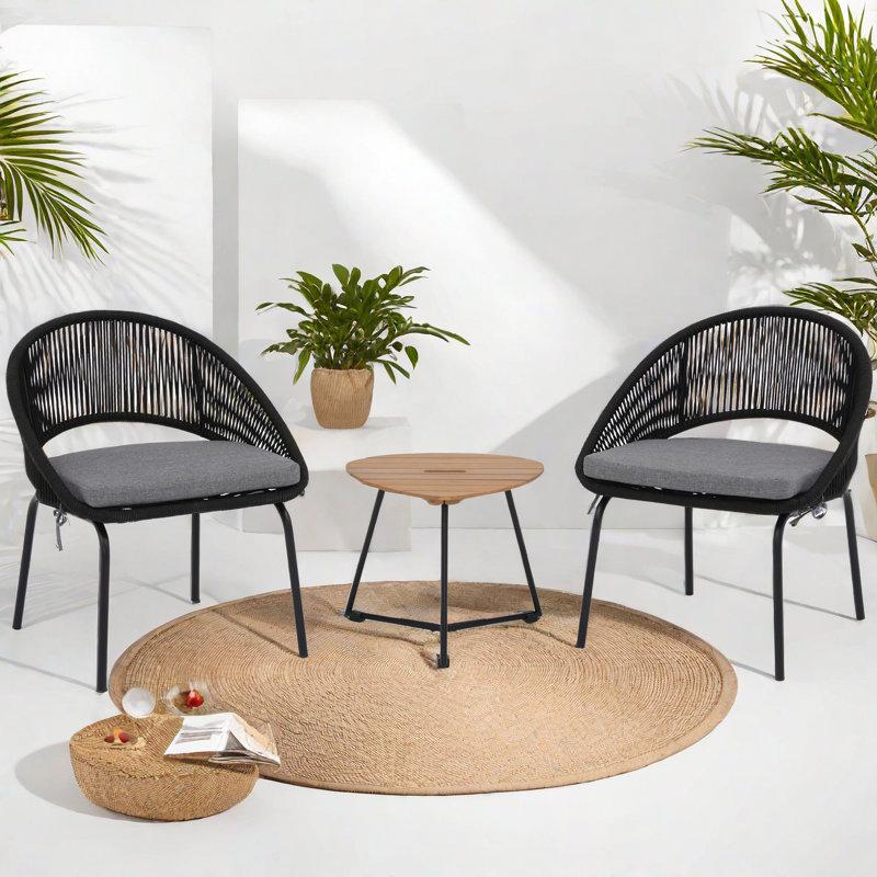 Wayfair 3 Pieces Outdoor Conversation Sets