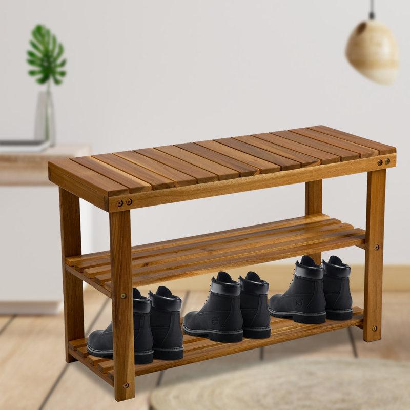 Wayfair 3-Tier Solid Wood Shoe Rack