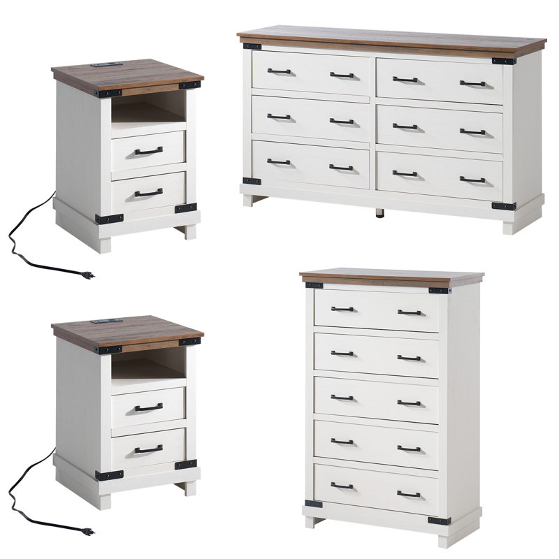 Wayfair 4 Piece Farmhouse Bedroom Set With Metal