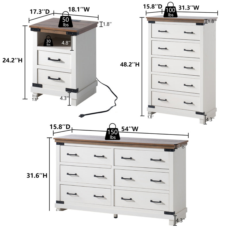 Wayfair 4 Piece Farmhouse Bedroom Set With Metal