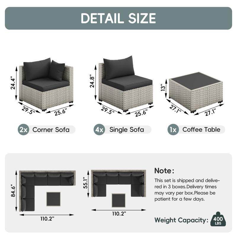 Wayfair 7 Pieces Patio Conversation Set