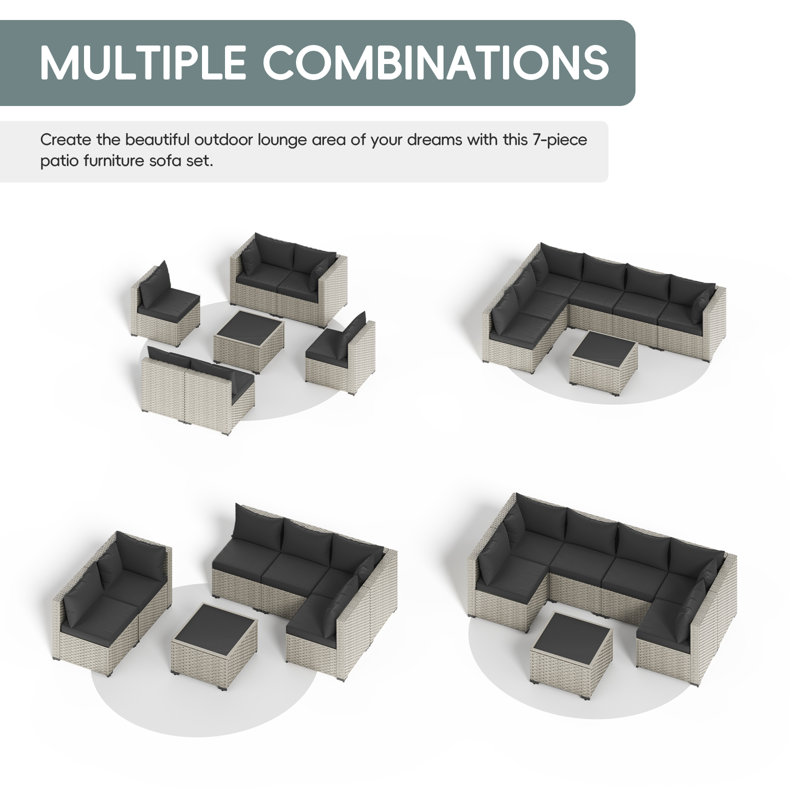 Wayfair 7 Pieces Patio Conversation Set