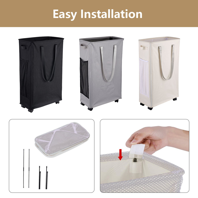 Wayfair 75L Laundry Basket With Wheel