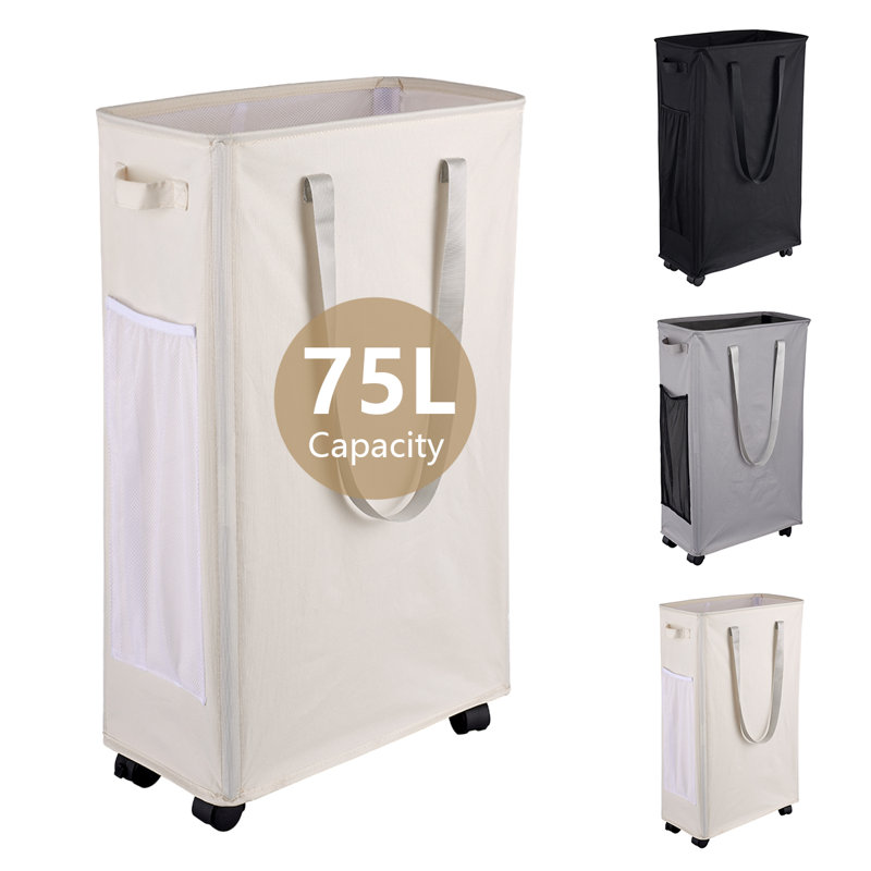 Wayfair 75L Laundry Basket With Wheel