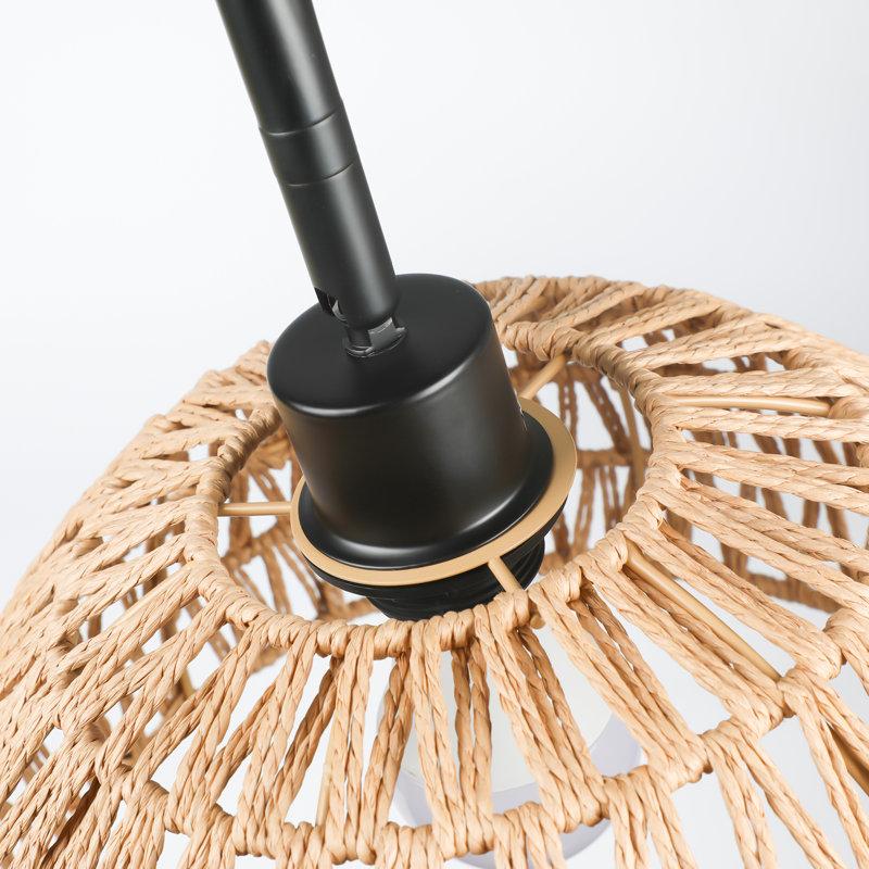 Wayfair Aarzo 62" Arched/Arc Rattan Floor Lamp