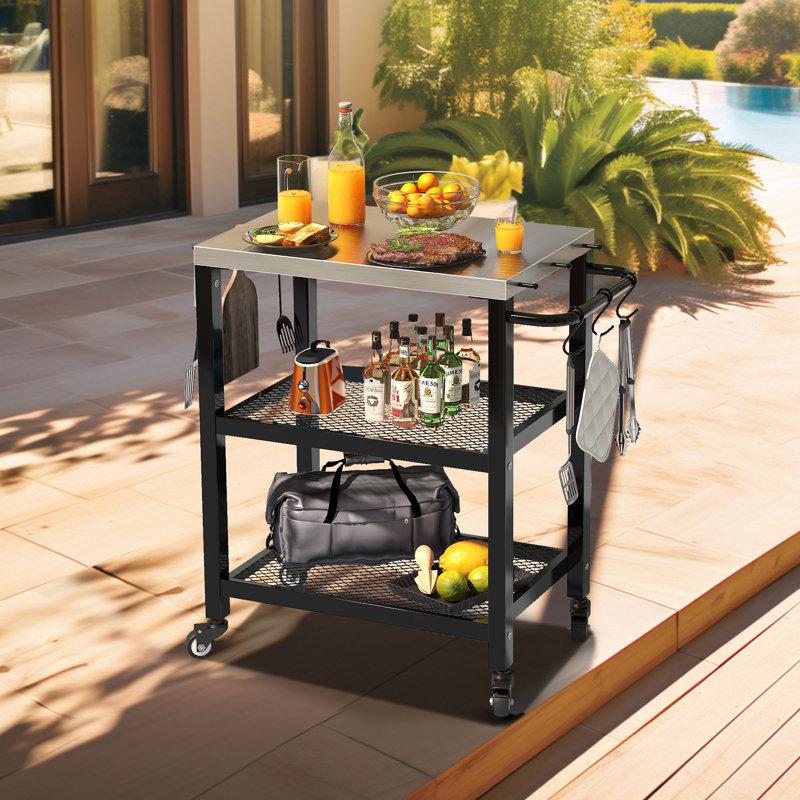 Wayfair Abey Bar Cart With Metal Outer Material