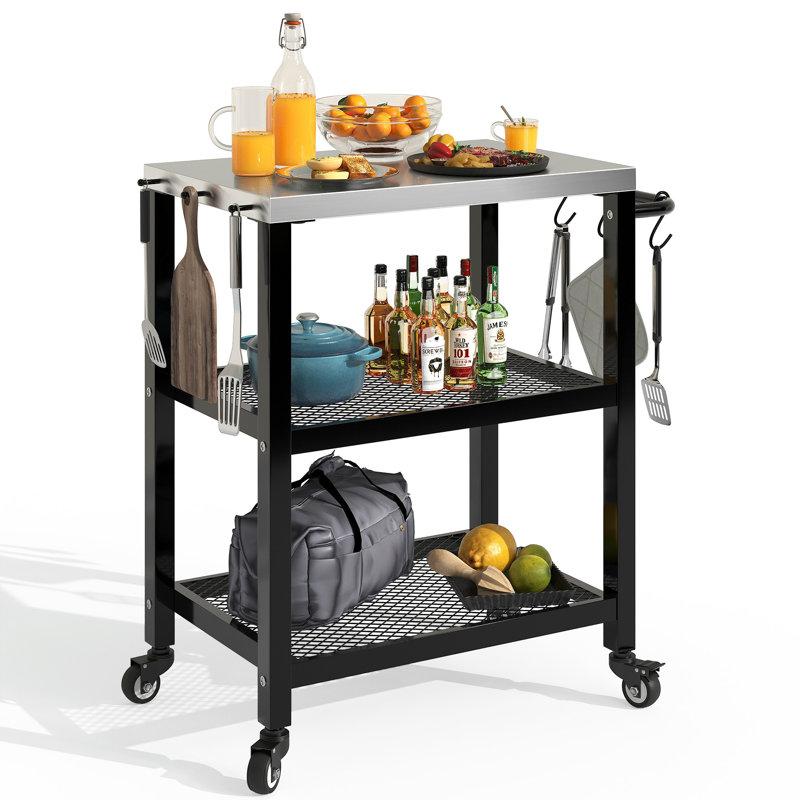 Wayfair Abey Bar Cart With Metal Outer Material