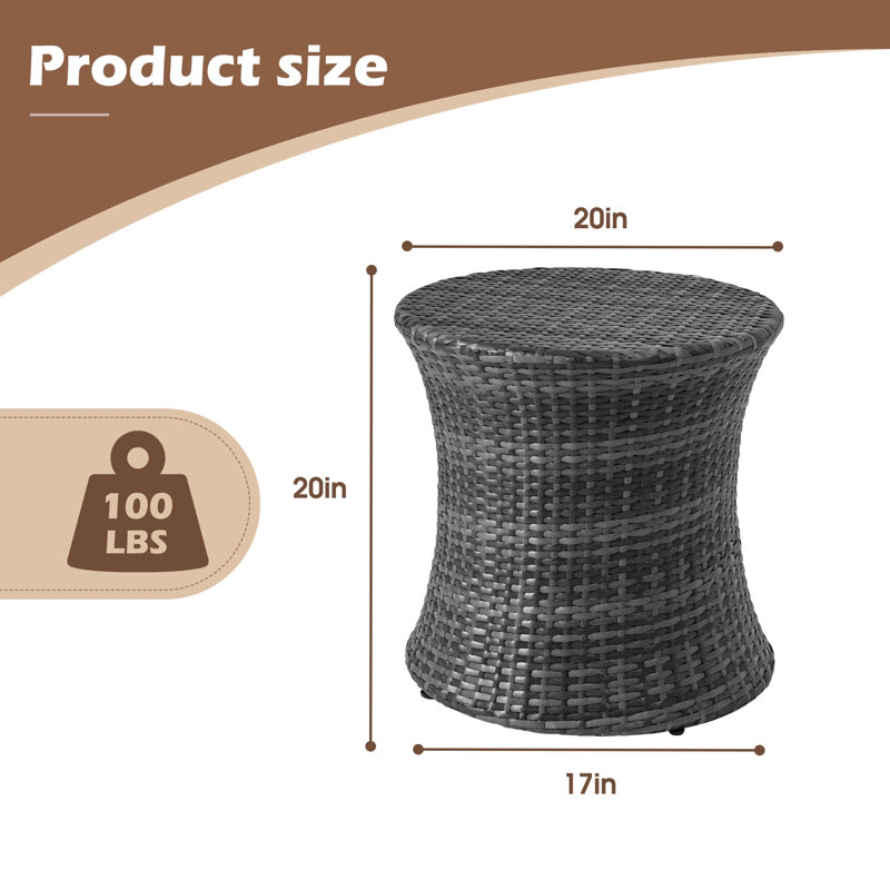 Wayfair Aghilas Wicker Side Table