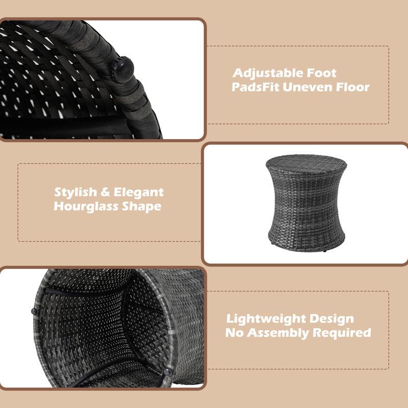 Wayfair Aghilas Wicker Side Table