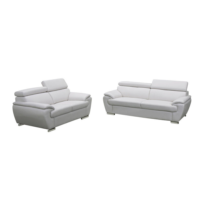 Wayfair Aieshia Genuine Leather Sofa & Loveseat Set