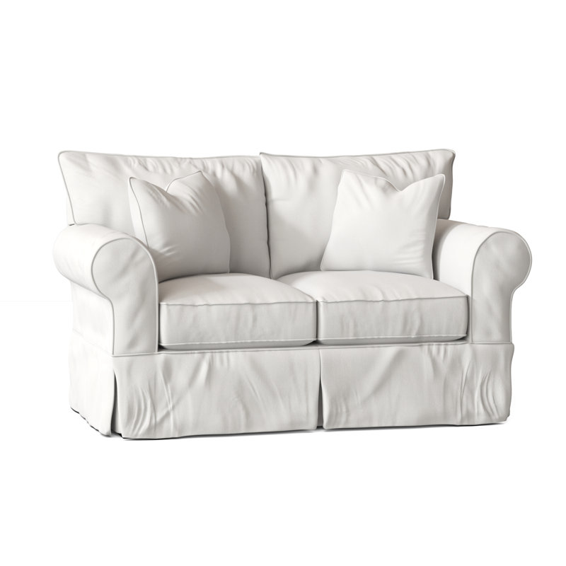 Wayfair Amari 63" Rolled Arm Slipcovered Loveseat