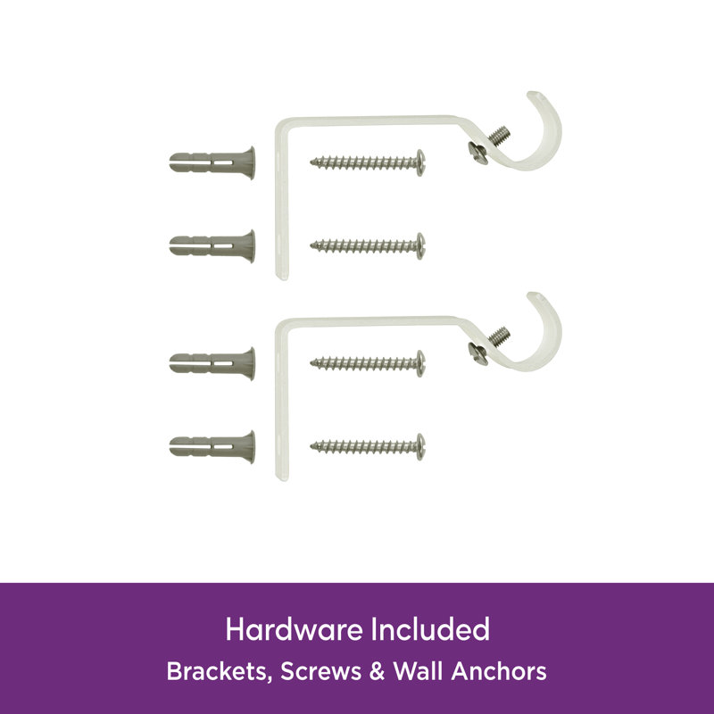 Wayfair Wayfair Basics Ball End Single Curtain Rod 28-48" Or 48-86" Adjustable Length 5/8" Dia. Steel