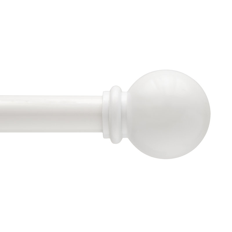 Wayfair Wayfair Basics Ball End Single Curtain Rod 28-48" or 48-86" Adjustable Length 5/8" Dia. Steel