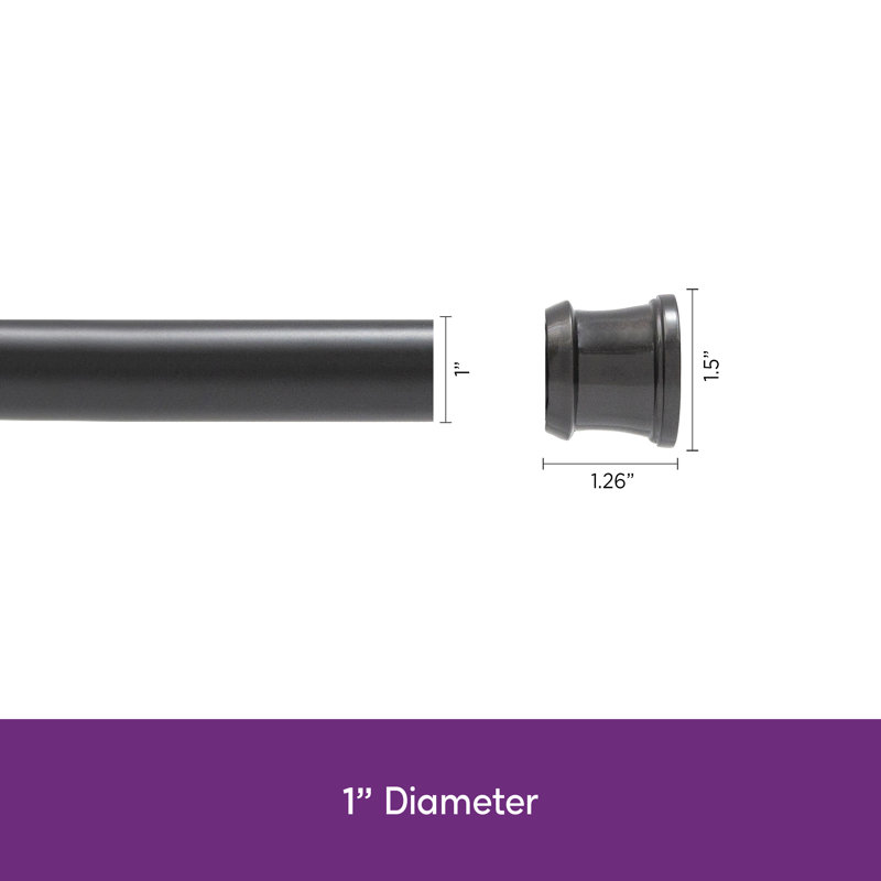 Wayfair Wayfair Basics Burwell 42-72 Inch Adjustable Straight Tension Shower Curtain Rod