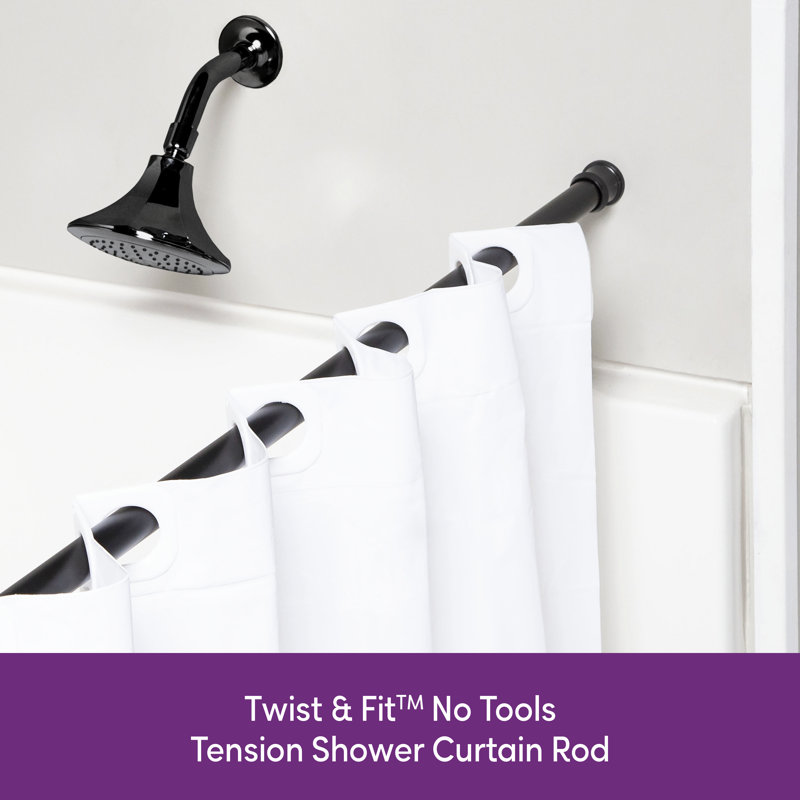 Wayfair Wayfair Basics Burwell 42-72 Inch Adjustable Straight Tension Shower Curtain Rod