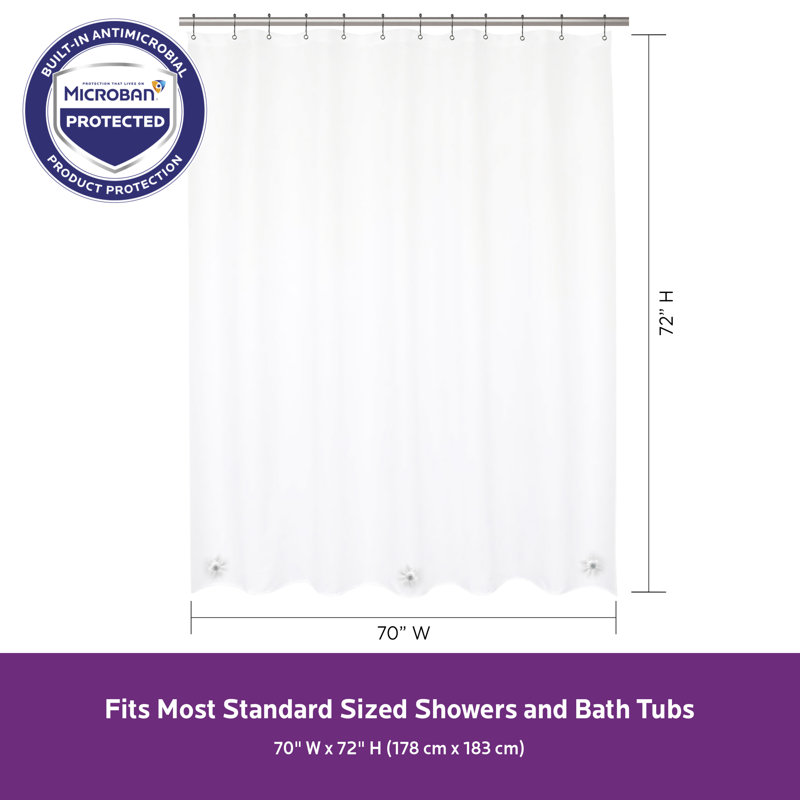 Wayfair Wayfair Basics® Microban Protected PEVA Solid Color Single Shower Curtain Liner