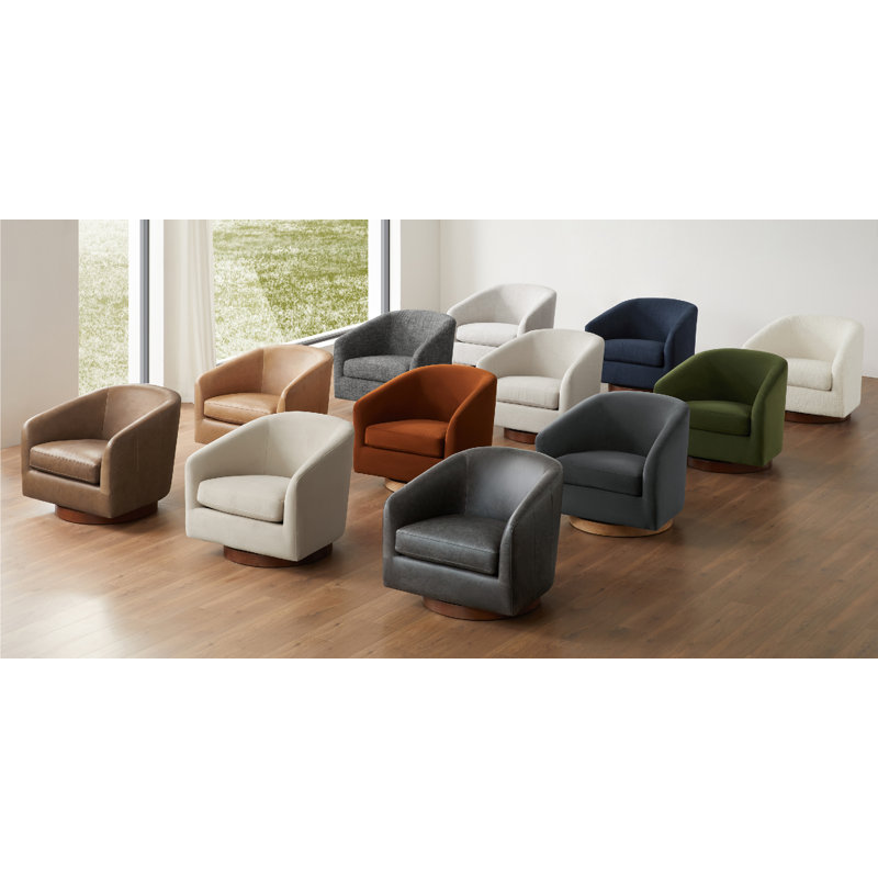 Wayfair Bennett Vegan Leather Swivel Barrel Chair