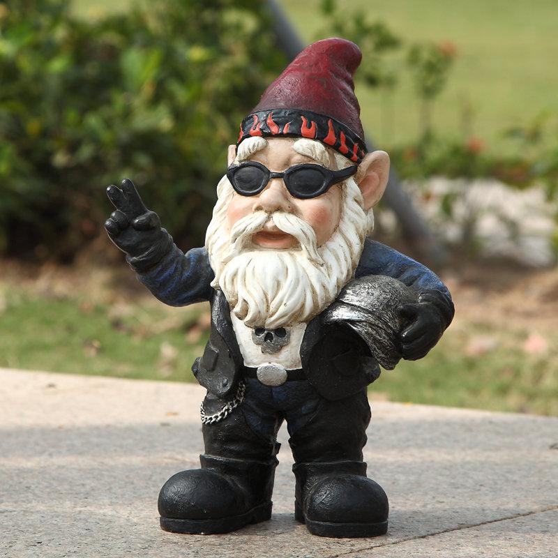 Wayfair Biker Gnome Statue