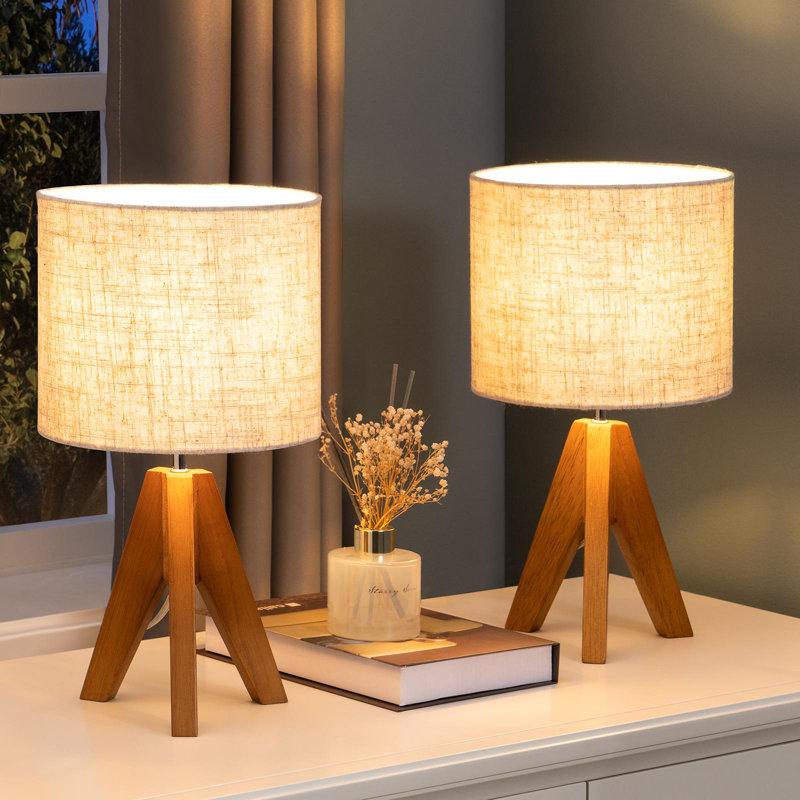 Wayfair Brabazon Solid Wood Table Lamp (Set Of 2)