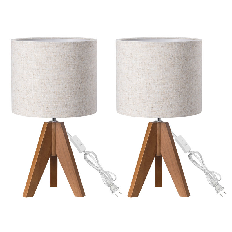 Wayfair Brabazon Solid Wood Table Lamp (Set Of 2)