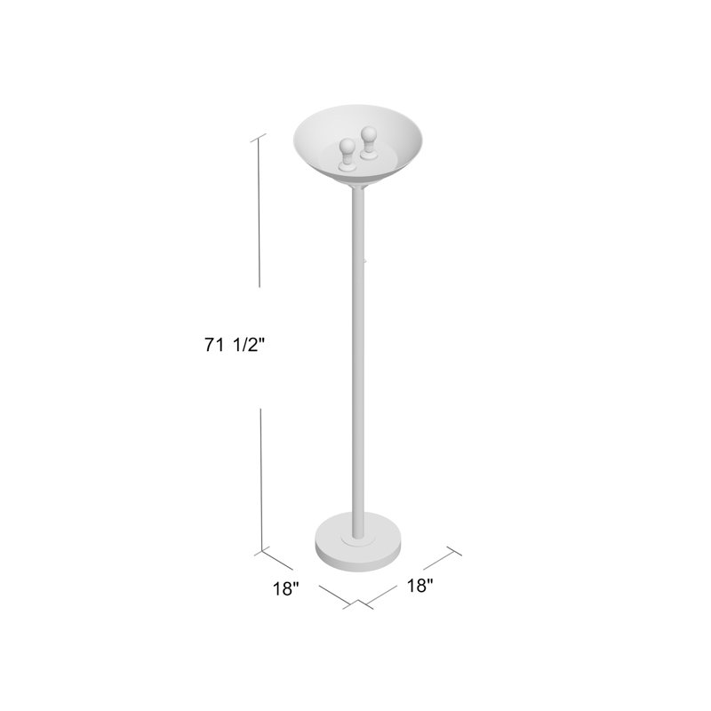 Wayfair Buford 71.5'' Chrome Torchiere Floor Lamp