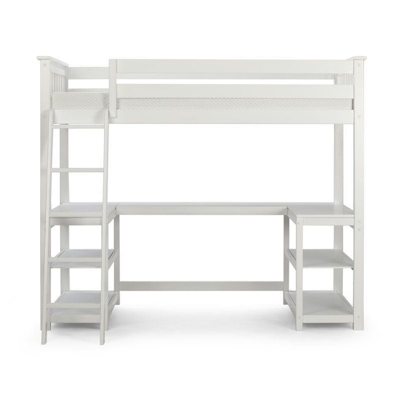 Wayfair Camille Twin Loft Loft Bed With Shelves