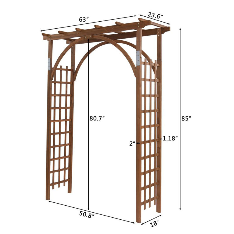 Wayfair Ea 62.99'' W X 23.62'' D Solid Wood Arbor