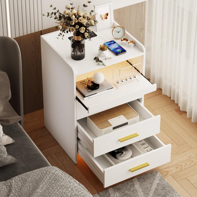 Wayfair Eaden 3 Drawer Nightstand With Light