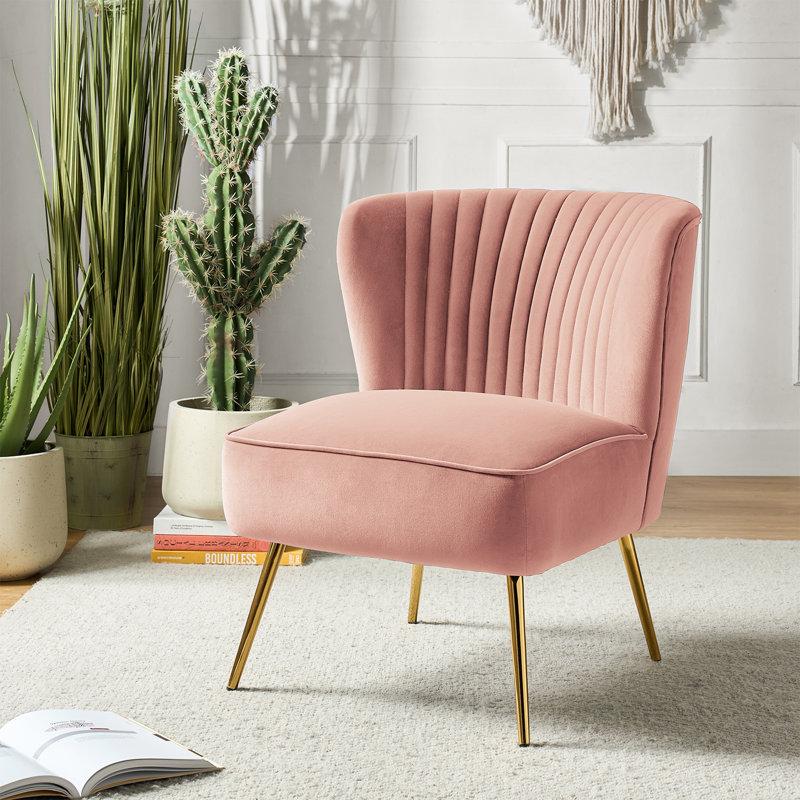 Wayfair Euclid Velvet Accent Chair With Metal Legs