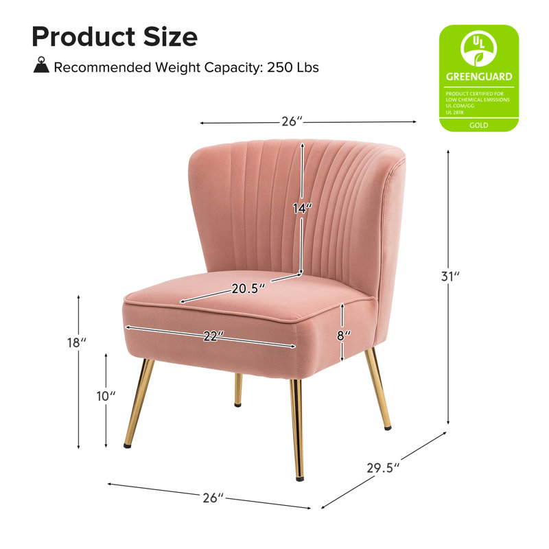 Wayfair Euclid Velvet Accent Chair With Metal Legs