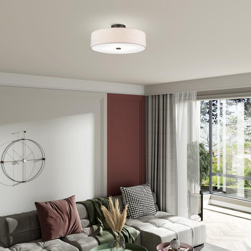 Wayfair Flaire Linen Blend Semi Flush Mount