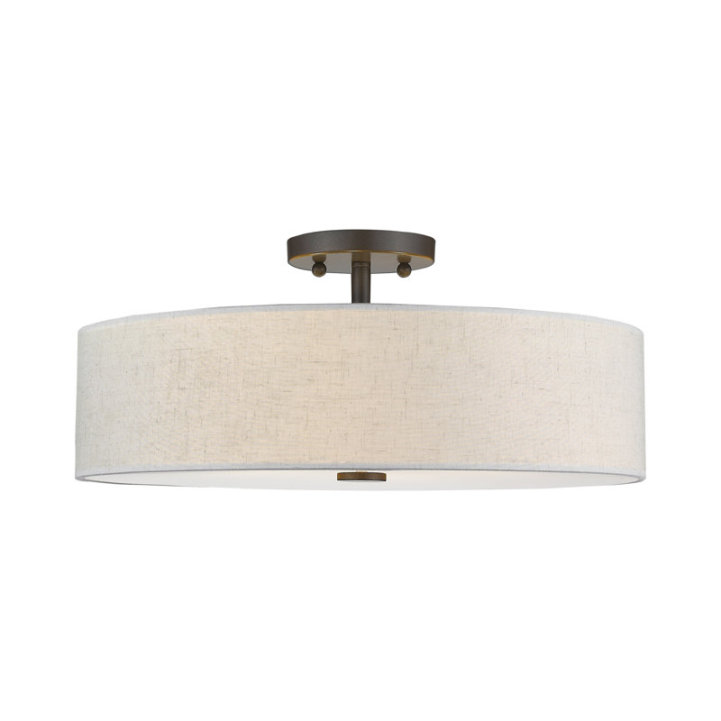 Wayfair Flaire Linen Blend Semi Flush Mount