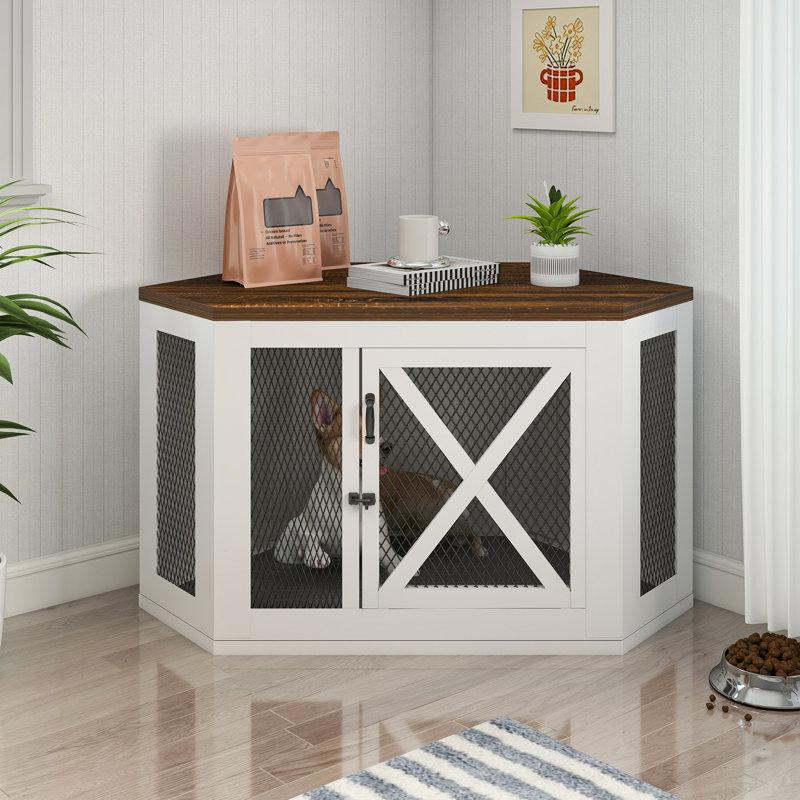 Wayfair Folkeste Wood Corner Pet Crate