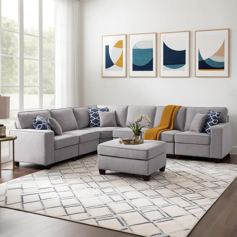 Wayfair Forbestown 7 - Piece Upholstered Sectional