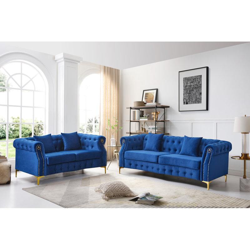 Wayfair Frotten 2 - Piece Velvet Living Room Set