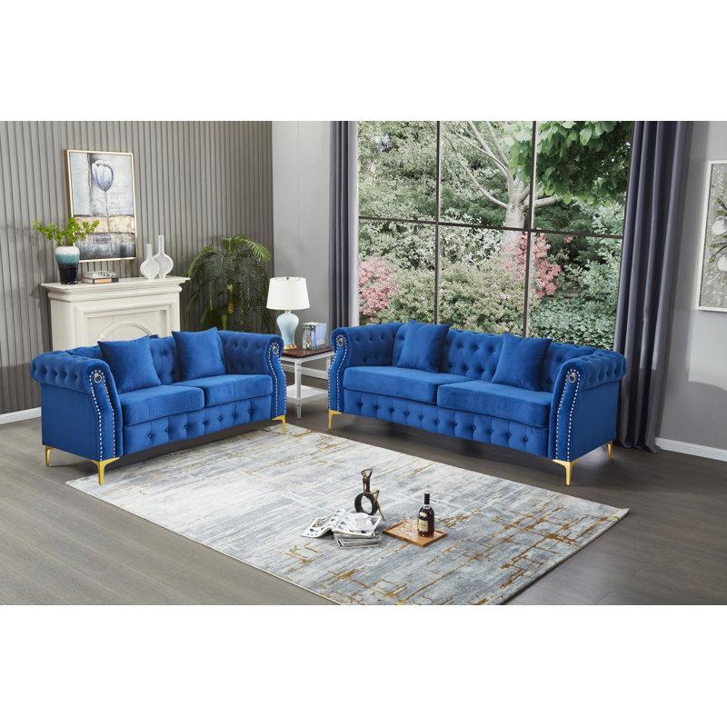 Wayfair Frotten 2 - Piece Velvet Living Room Set