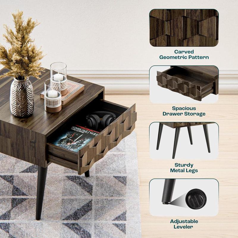 Wayfair Georgina 1 - Drawer Solid Wood Nightstand