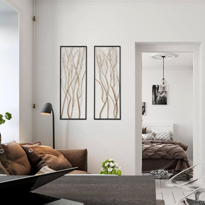 Wayfair Gold Metal Branch Wall Decor Set (Set of 2)