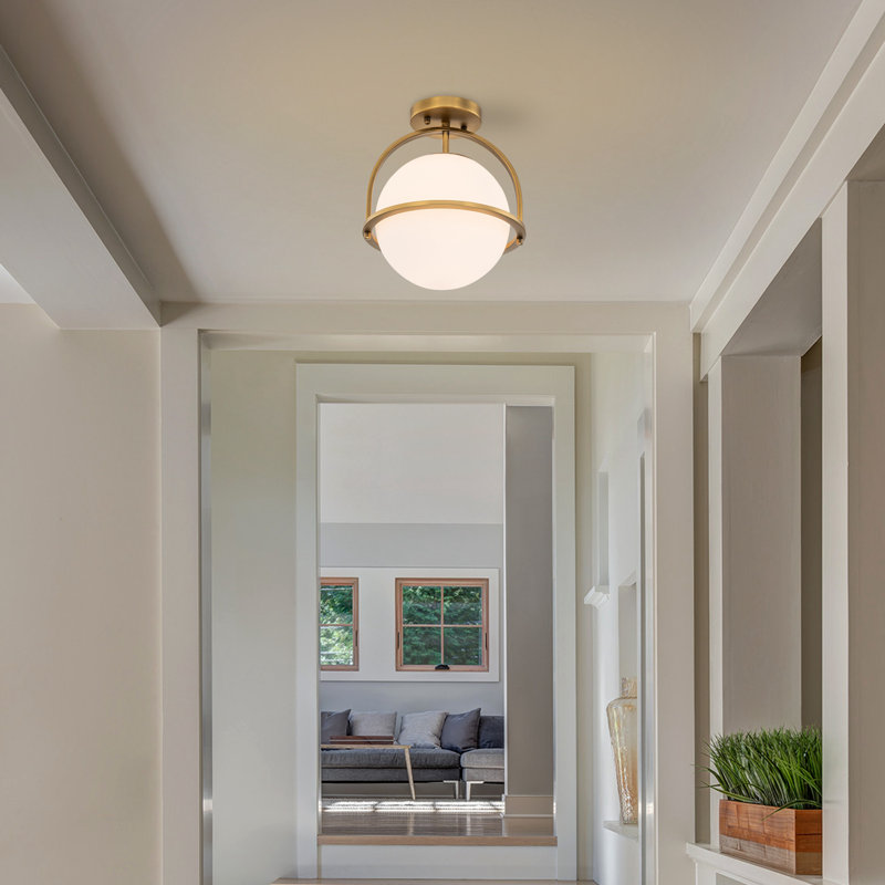 Wayfair Grundy Glass Semi Flush Mount