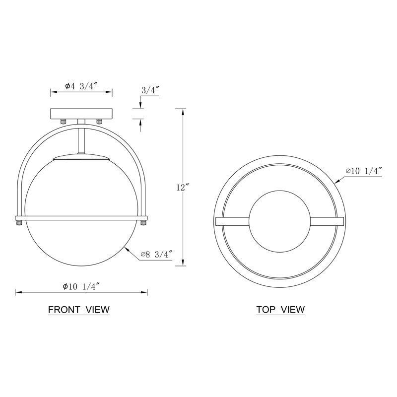 Wayfair Grundy Glass Semi Flush Mount