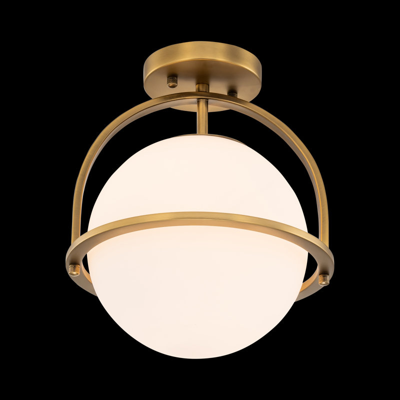 Wayfair Grundy Glass Semi Flush Mount