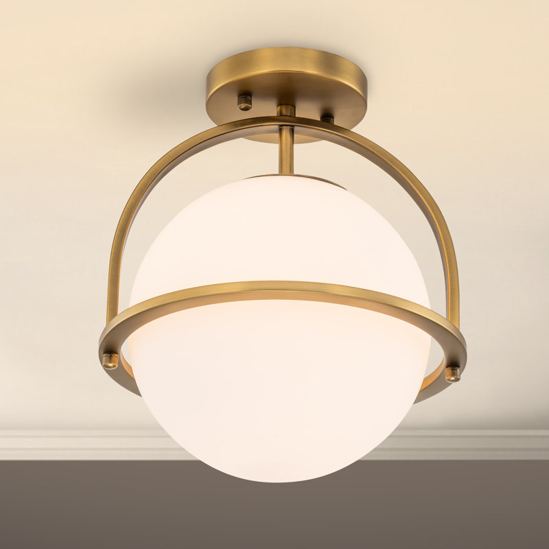 Wayfair Grundy Glass Semi Flush Mount