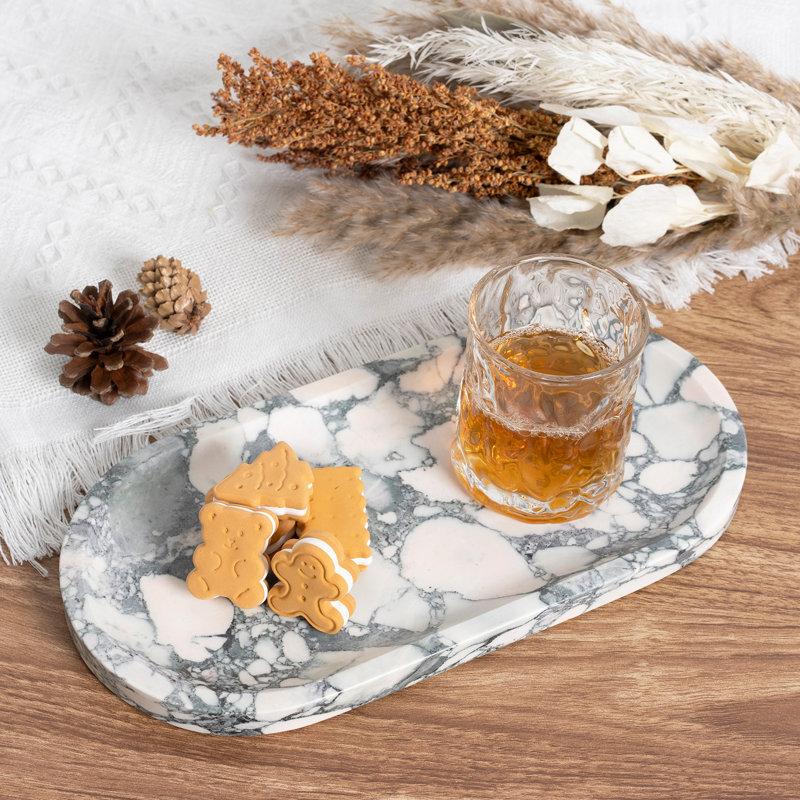 Wayfair Guein Oval Natural Marble Tray