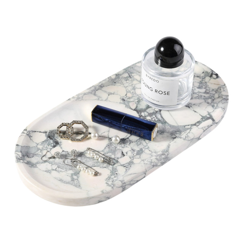 Wayfair Guein Oval Natural Marble Tray