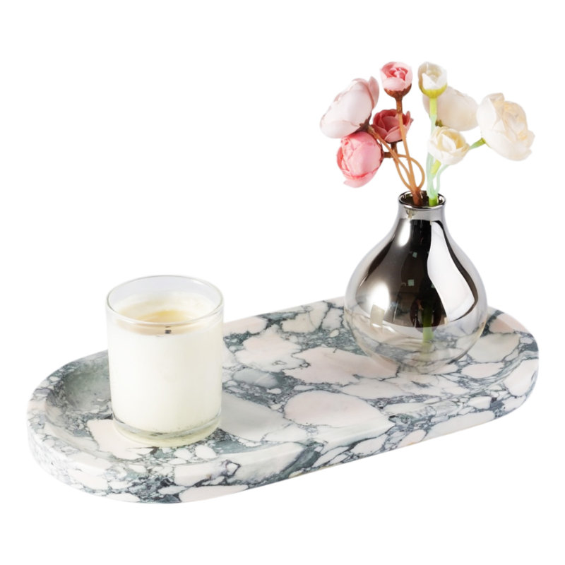 Wayfair Guein Oval Natural Marble Tray