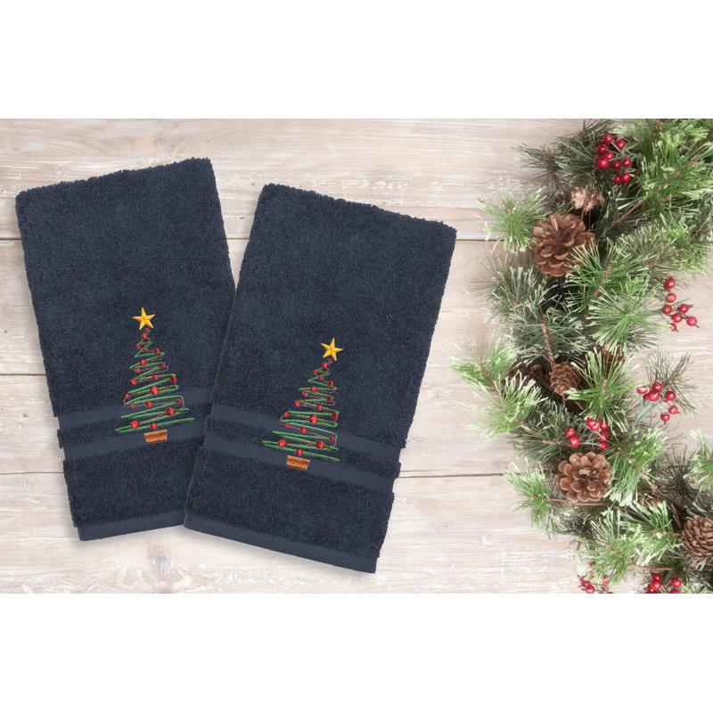 Wayfair Holiday Turkish Cotton Hand Towel (Set Of 2)