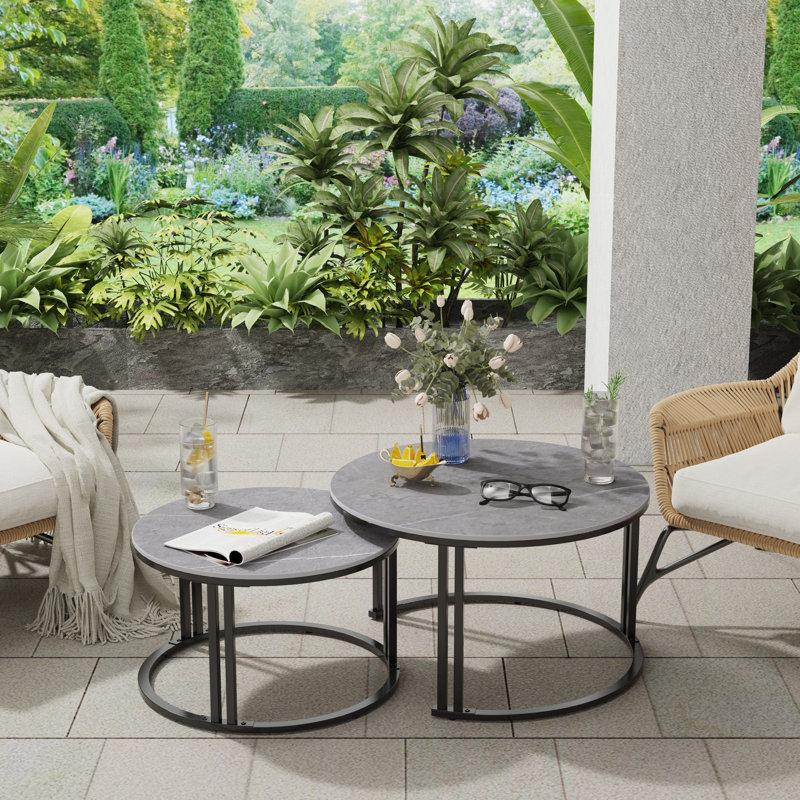 Wayfair Jakesha Stone Top Nesting Coffee Table