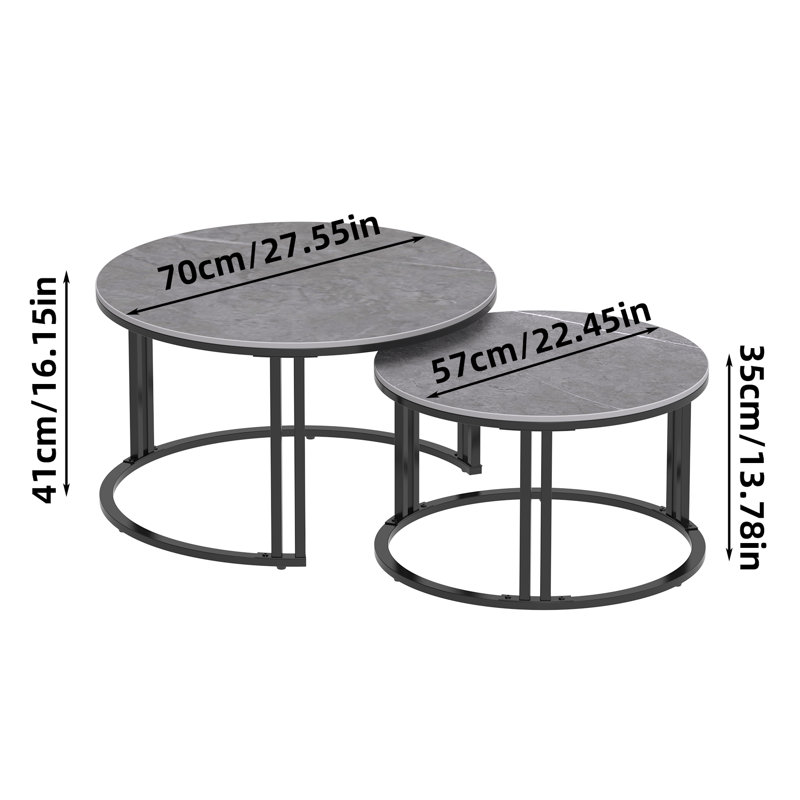 Wayfair Jakesha Stone Top Nesting Coffee Table