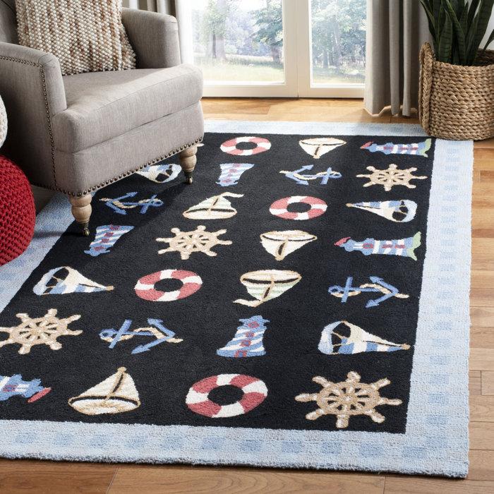 Wayfair Jonsson Hand Hooked Wool Pile Rug